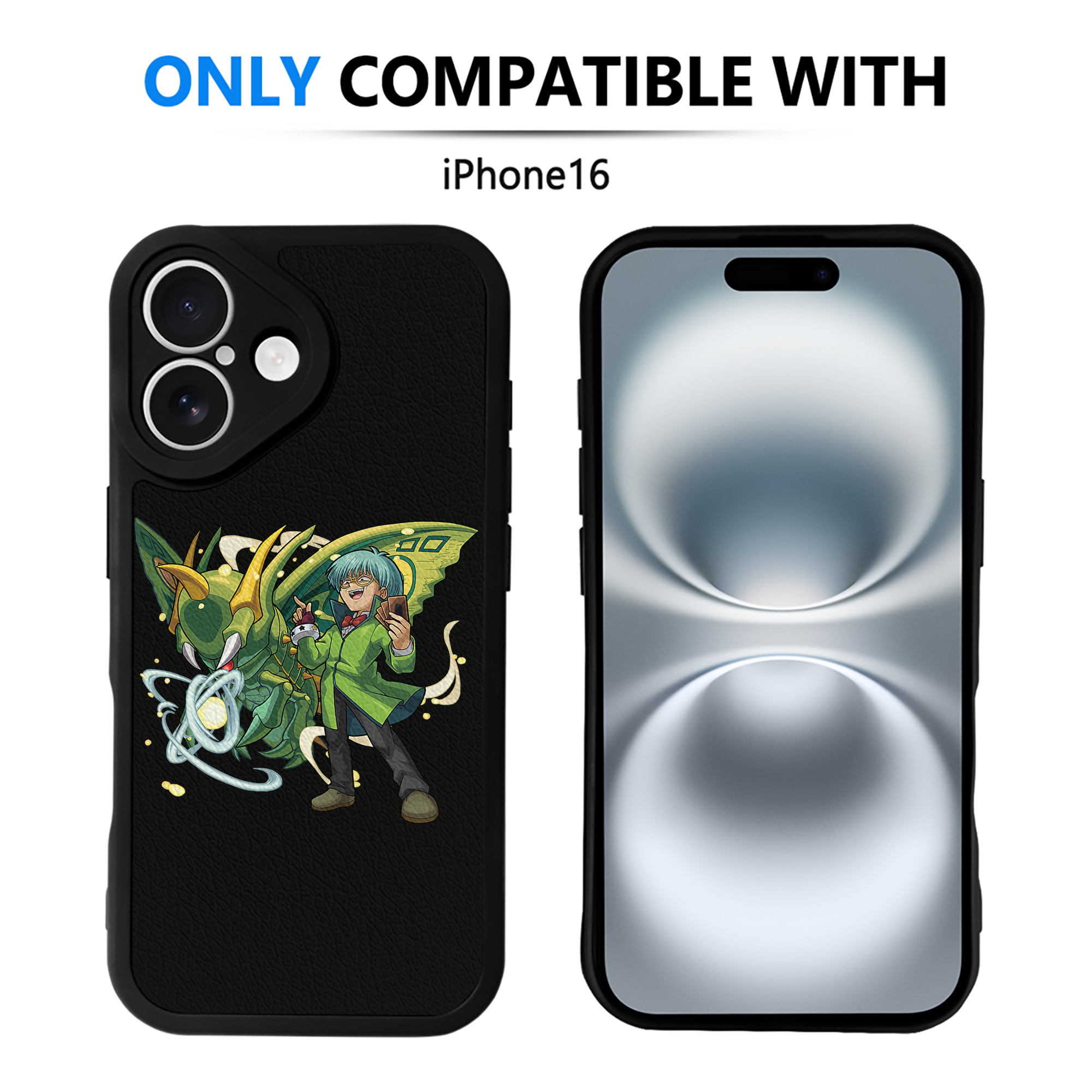 （画像用） 遊☆戯☆王 Yu-Gi-Oh! 【iPhone 16シリーズ対応】シリコンスマホケース（レザー調） 材質：シリコン